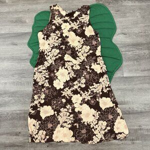 Cinnamon Girl Hawaii Womens Large Brown Floral Tank Dress